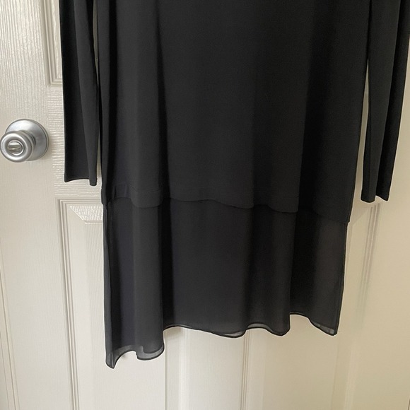 Eileen Fisher Ballet Neck Silk Jersey Dress Tunic Shirt GRAY Size Small - Picture 2 of 11